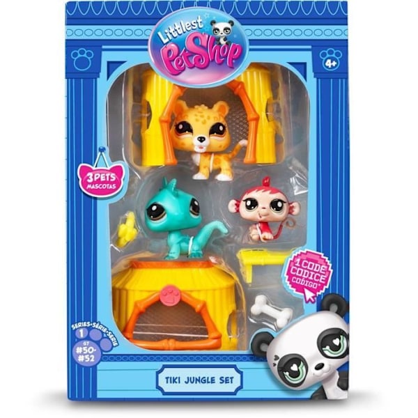 BANDAI - Littlest Pet Shop - Tiki Jungle-paket - 3 djur och tillbehör - BF00515