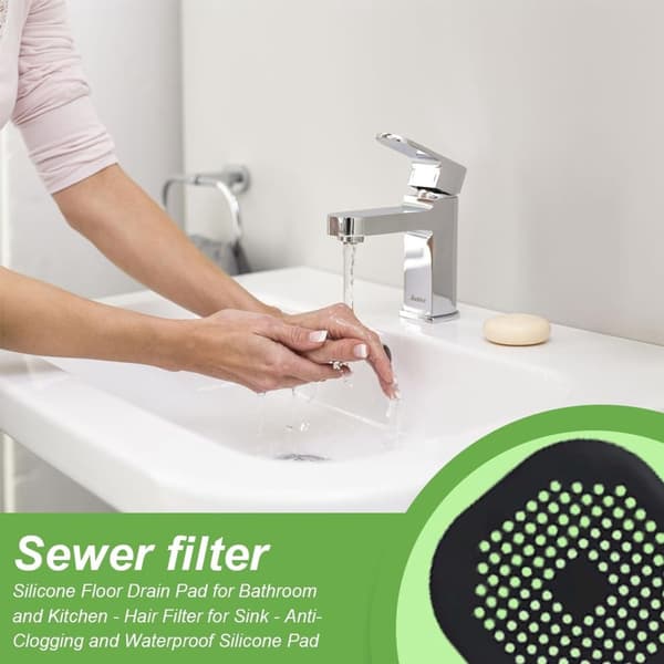 2-pack Silikon Avloppsskydd - Diskbänksfilter m/ Sugkopp - Badkars Avloppssil