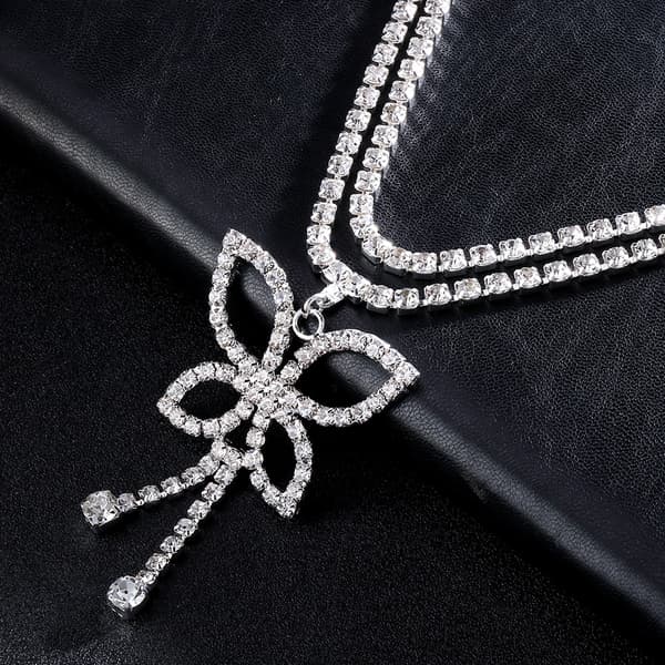 Sommerfugl Sølv Taljekæde Bælte Mave Rhinestone til Kvinder