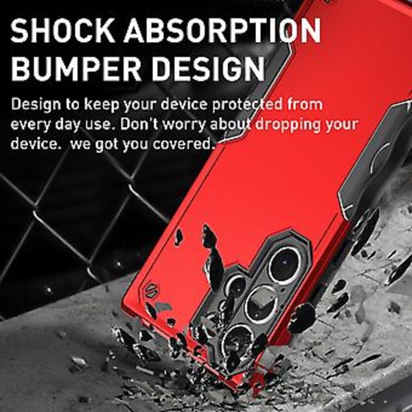 Skridsikkert Armor-cover til Samsung Galaxy S23 Ultra 5G (Sort)