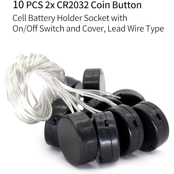 CR2032 Knappcelle Batteriholder, CR2032 Batteriholder med Strømbryter