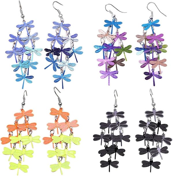 Øreringe til Kvinder Dragonfly Hollow Dangle Hook Mode Chri,ZQKLA