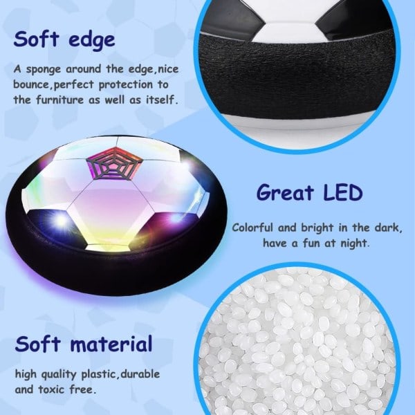 LED Hover Fotboll för Barn, Present till Pojkar och Flickor 3 4 5 6 7 8-12 År Gamla, Luftdriven Fotbollsspel Inomhus Utomhus