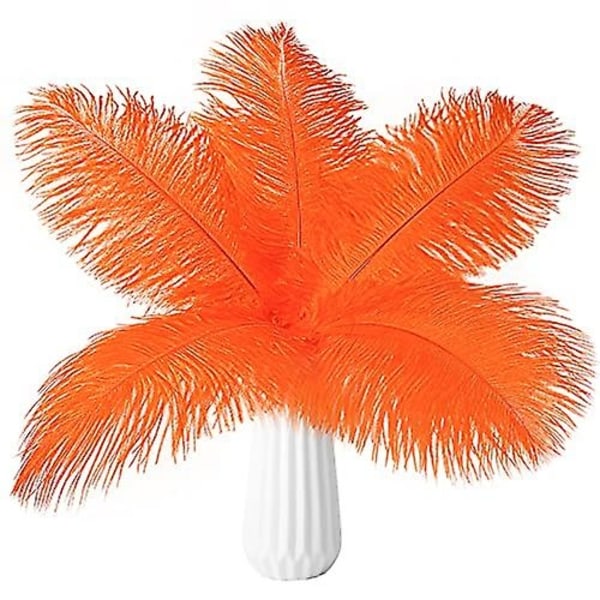 20 st Naturliga Bulk Strutsfjädrar - Perfekt Orange