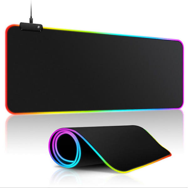 RGB Gaming Mouse Pad 800×300×4mm Thick Extended Gaming Mouse and Keyboard Mat with Non-Slip Rubber Base and 7 Lighting Modes
