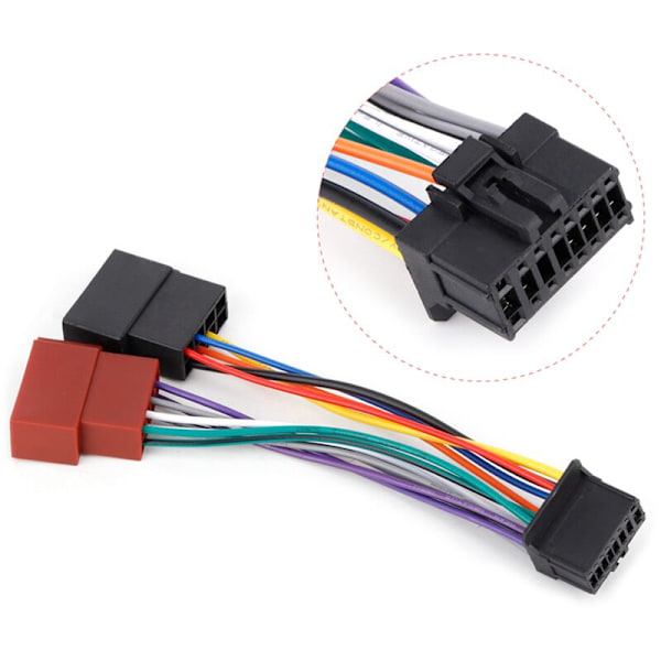 Bilstereo kabelsett Port 16-pin til mini ISO 8-pin kontaktkabel for Pioneer 2003 og nyere