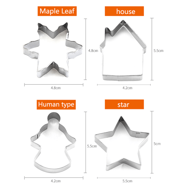 1Set joulukeksejä ter ruostumatonta terästä Fondant-leivonta Biscui