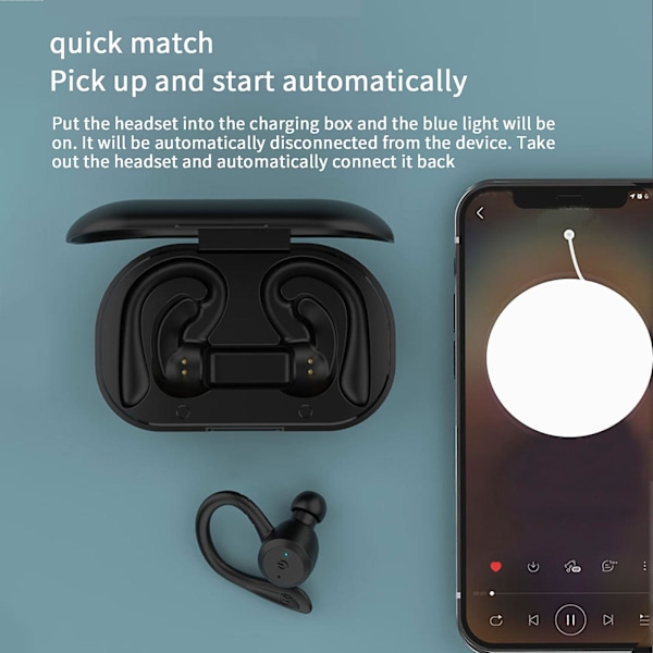 Melua vaimentavat Bluetooth-kuulokkeet Langattomat In-ear Korkean suorituskyvyn urheilu Bluetooth-kuulokkeet Mini-kuulokkeet (Musta)