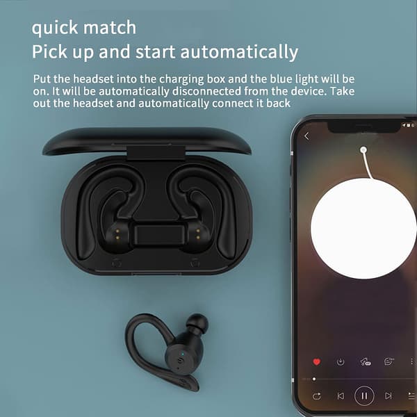 Støyreduserende Bluetooth-headset Trådløse In-ear Høy Effekt Sport Bluetooth-headset Mini Headset (Svart)