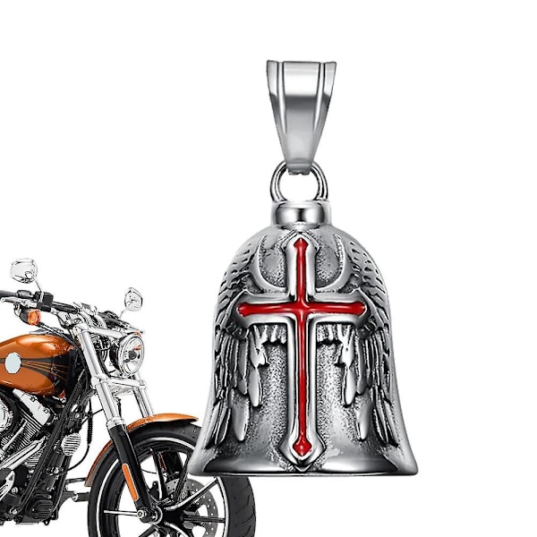 Retro Punk Stil Guardian Bell Motorcykelklokker Mænd Kors Lykkeklokke Engelvinge Ridderklokke Metalvedhæng MotorcykeltilbehørBY A