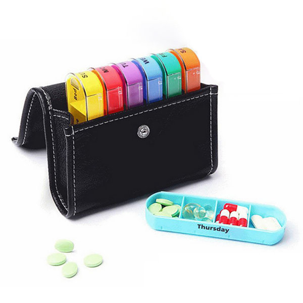 Praktisk 28-fack Dosett Medicinal Medicine Box Multicolor