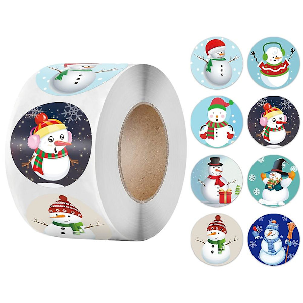 Round Merry Christmas Stickers Thank You Card Box Package Label Sealing Stickers Wedding Decoration Stationery Stickerqy712-100pcs