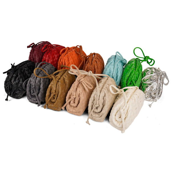 Skybag 2024 ny stil veske for kvinner i kveg-skinn med rynker, dumpling-veske, håndveske, skulderveske MJ51 Khaki 22*9*14cm