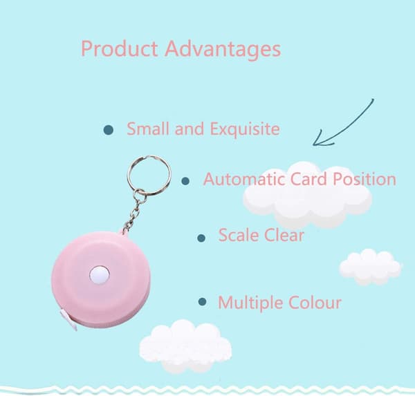 8 Pieces Measuring Tape Keychain Mini Portable Retractable Ruler for