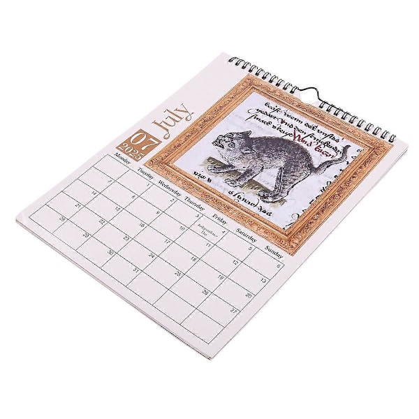 2025 Middelalderkatt Kalender - Merkelig Katt Kalender - Morsom Veggkalender - Nyttårsgaver for Hjemmedekor As Shown