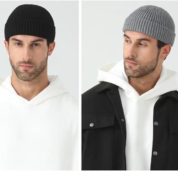 2 stycken - Hatt - Herrhatt - Mössa - Damhatt - Herrmössa - Vinterhatt - Stickad hatt