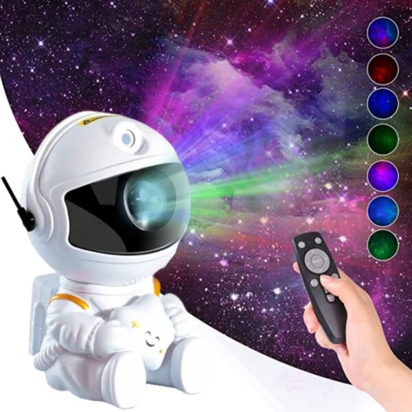 Galaxyprojektor med Nebuleeffekt - Stjärnprojektor med fjärrkontroll vit white