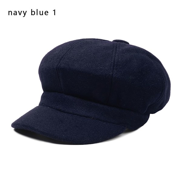 Åttakantiga Cap Hattar Målare Newsboy Kepsar Dam Basker MARINBLÅ navy blue 1