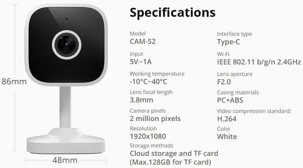 WiFi Smart Säkerhetskamera – 1080P HD, Tvåvägsljud_OF