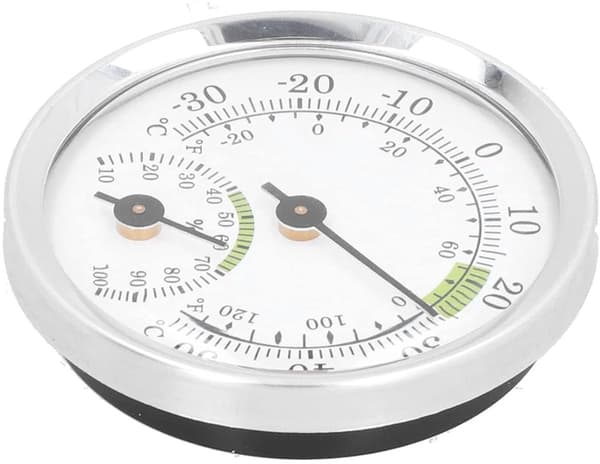 Dial Termometer-Hygrometer Mini - -30~50℃ - Til Køleskab & Cigaræske