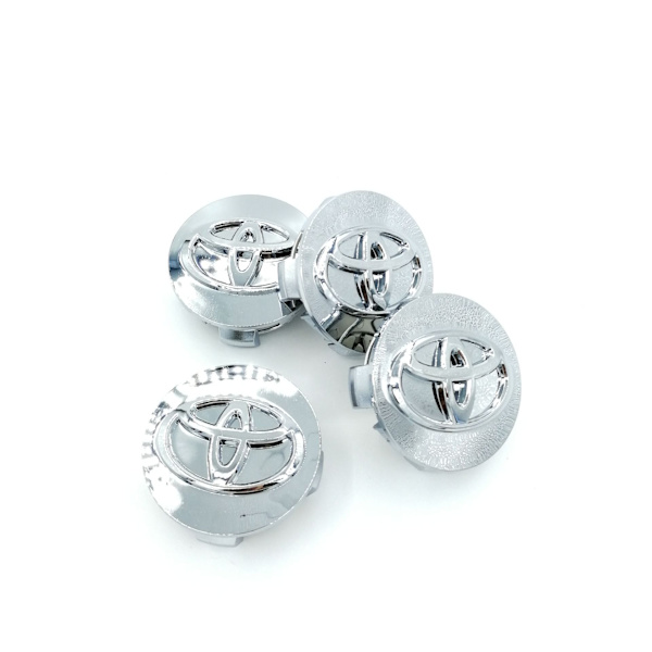 Toyota 4x62mm hjulnavkapslar med silverlogga