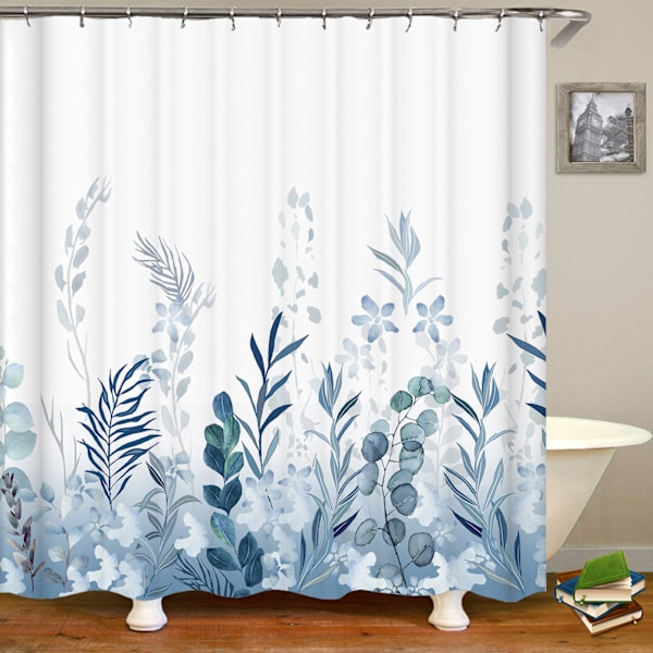 Blå polyester dusjforheng, Virgin Forest T-01 T-01 180x200cm