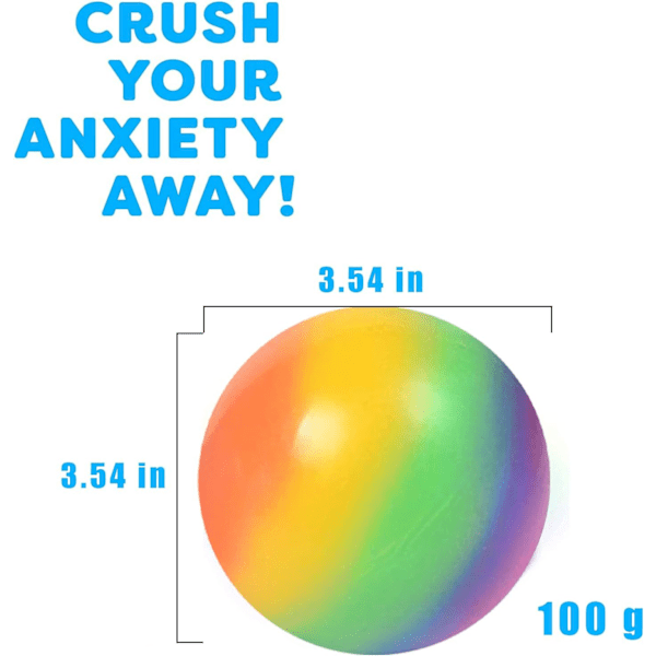 Regnbue Stressball 2-pakning - Antistress Sensoriske Baller, Giftfrie
