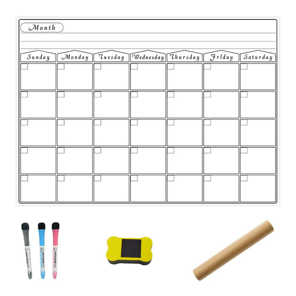 Suddbart Magnetisk Vittavla Kalender Månads-/Vecko-Planerare[HkkK] A