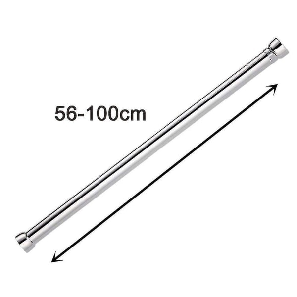 Ulosvedettävä vaatetanko Ruostumattomasta teräksestä valmistettu vaatetanko (Koko: 56-100cm)