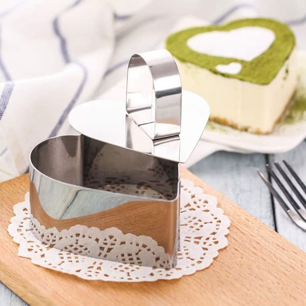 6 stk - rustfritt stål - dessertringer - kake ringer - m/ håndtak - former