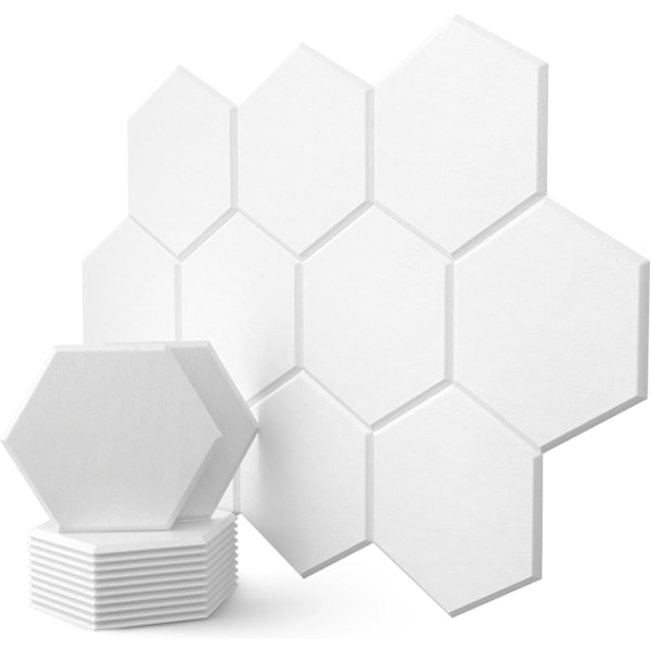 Akustikpaneler 12 hexagonala ljudabsorberande plattor med klistermärken