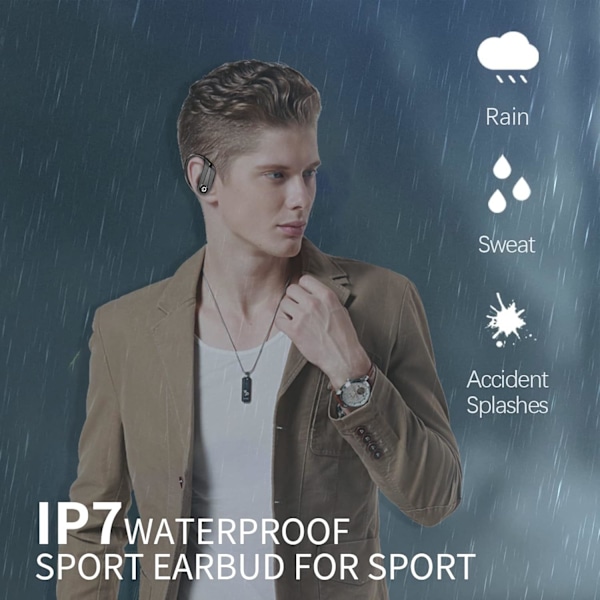 Trådløse ørepropper 72H hodetelefoner med mikrofon over øret Bluetooth 5.3 USB-C hurtiglading, knappkontroll, IPX7 vanntette hodetelefoner for iPhone Android