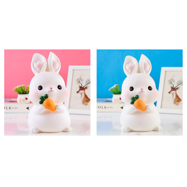 Barn Spargris Cute Cartoon Pengar Mynt Spargris Anti Fall Vinyl Resin Spargris för Pojkar Flickor Kanin