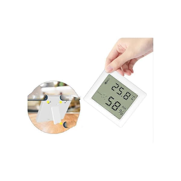 Elektronisk hemtermometer, våt och torr, för babyrum, med digital display, för väggmontering.