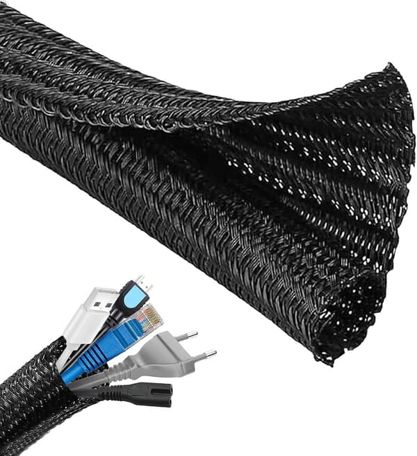 3m*13mm - kabelskydd - kabelhantering - kabelslang - svart kabelskydd - kabelhantering