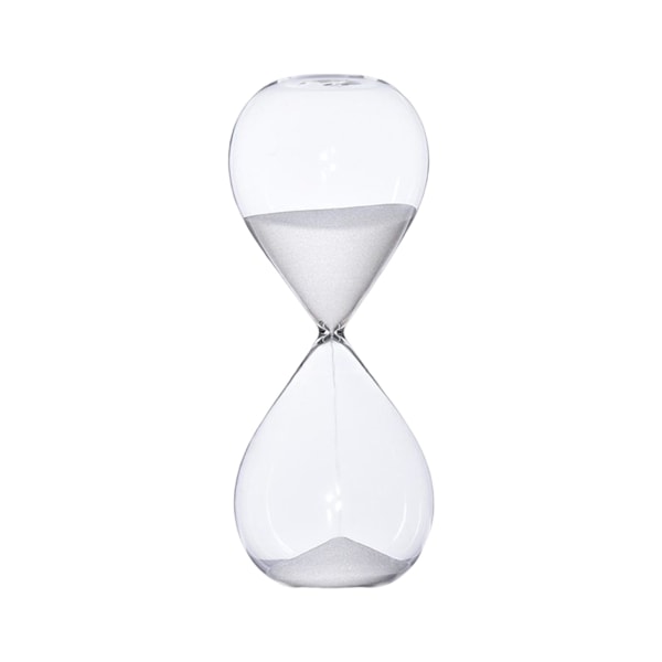 60 minuter Rund Sand Timer Personlighet Glas Timglas Ornament Nyhet Tidshanteringsverktyg Vit White