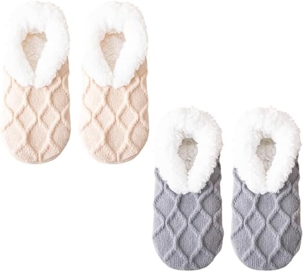 Damstrumpor - Vintervärme - Fluffigt Sherpafoder - Ultra-bekväma för bara fötter - One Size