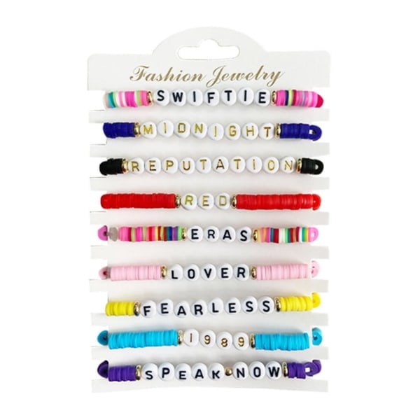 9 st Armband Set Taylor Swift Album Inspirerat Armband Mode
