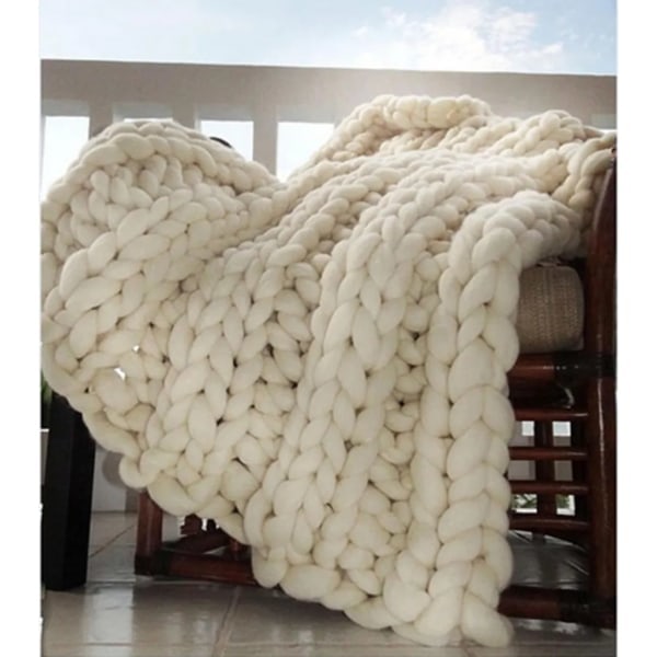 250g DIY Chunky Garn Mjuk Tjock Armvirkning Roving Virkningsgarn Beige Tjock Stickning