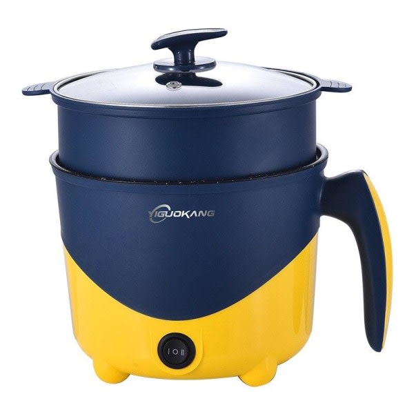 Elektrisk matlagningsmaskin för hushåll 1-2 personer Hot Pot Enkel-/dubbellager Mini non-stick Pan Multifunktion elektrisk riskokare grön Singel