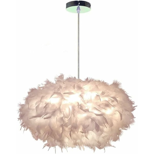 Modern Hängande Lampa Vit Fjäder Taklampa Skärm för Kök Ö Bar Café