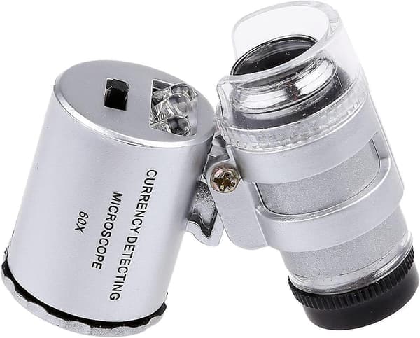 60X Mini UV LED-belyst Juvelerarlupp