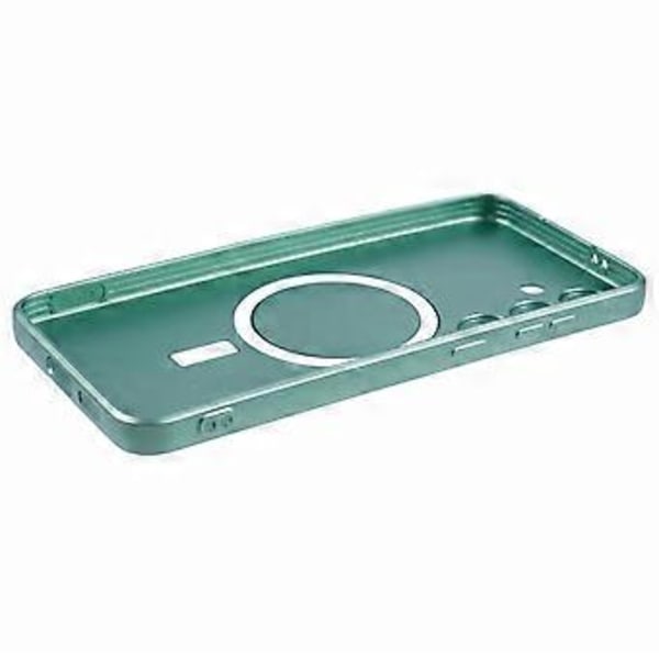 Mobilskal för Samsung Galaxy S24+ med linsskydd, MagSafe-kompatibelt, gummerad TPU (Stil F)