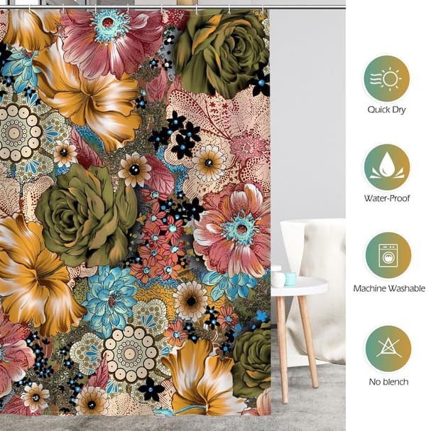 Ekstra Langt Boho Dusjforheng - 180x180cm L