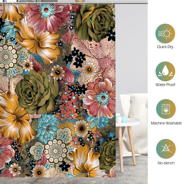 Extra Långt Boho Duschdraperi - 180x180cm L