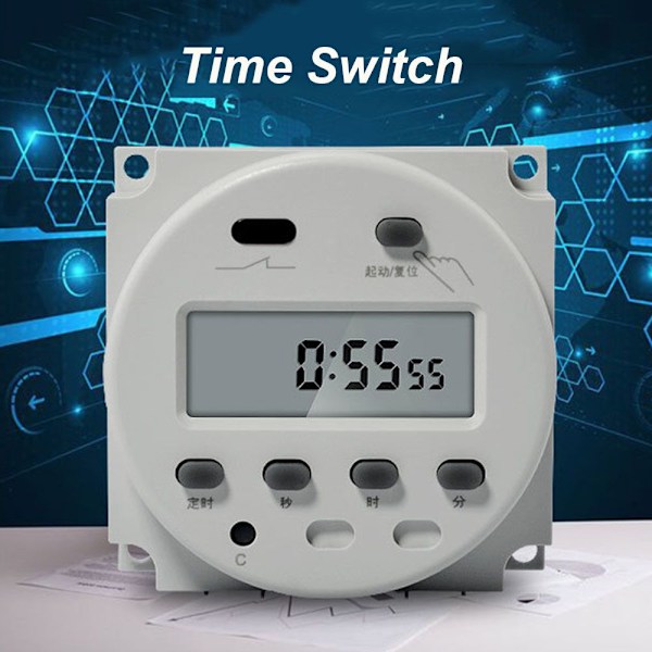 12V DC Programmerbar Digital Timerstyrt Bryter