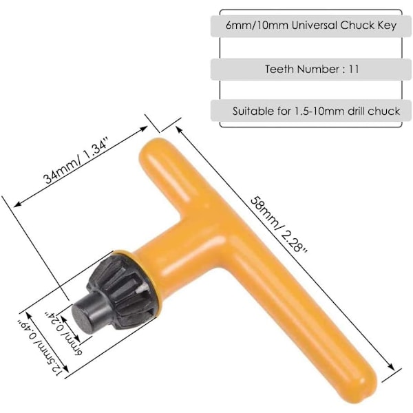 3-osainen poraistukan avain 6mm/10mm 13mm 16mm Poraistukan kiinnitys Avain Yleismalli