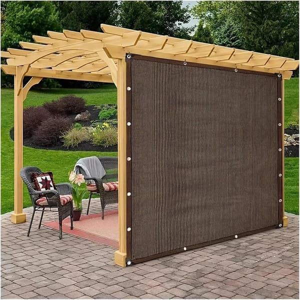 Solskyddsduk med UV-skydd, hållbart utomhusskuggnät för trädgård, camping, picknick och poolområde, brun, 3 x 4 m