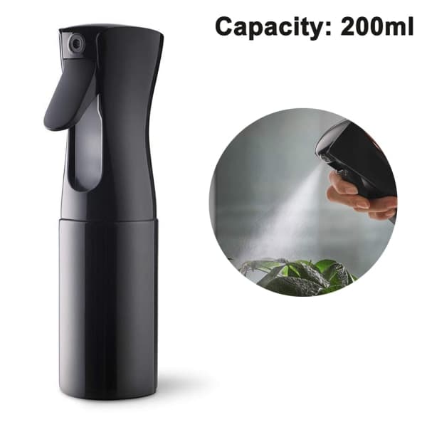 Hårsprayflaske, Fin Mist Sprayer, 200ml Salon Spray Hår Sort