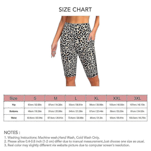 Naisten sukellushousut, vähentävät hankausta, kevyet, pehmeät, ihoystävälliset, märkäpukushortsit surffaukseen - Täydellinen leopardikuvio Leopard Print 2XL